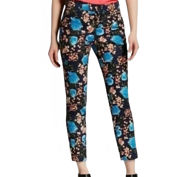Merona Floral Print Pants - Blue and Black - Picture 1 of 6